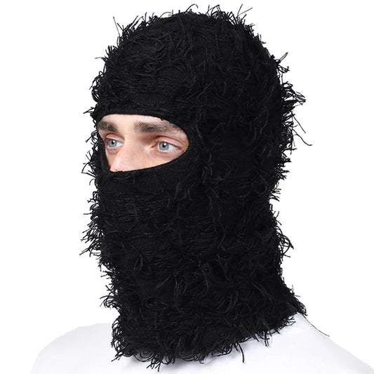 Hip Hop Balaclava Distressed Knitted Caps