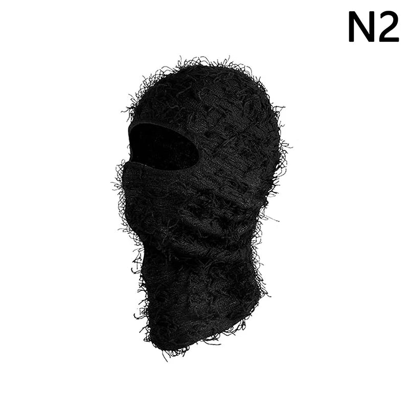 Hip Hop Balaclava Distressed Knitted Caps