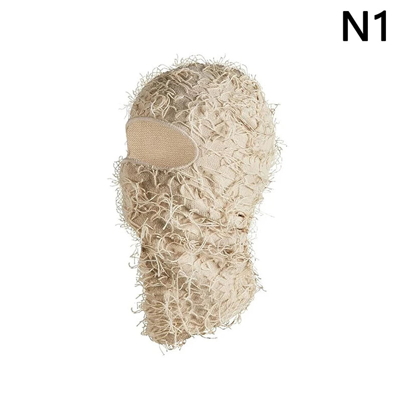 Hip Hop Balaclava Distressed Knitted Caps